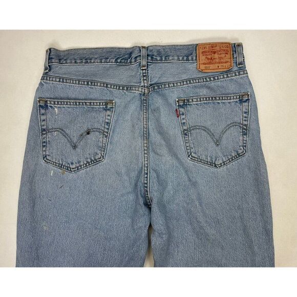 VINTAGE Levi's 550 Relaxed Fit Denim Jeans Men Size 35 X 28 Blue Tag Size 36x29 - Picture 7 of 13